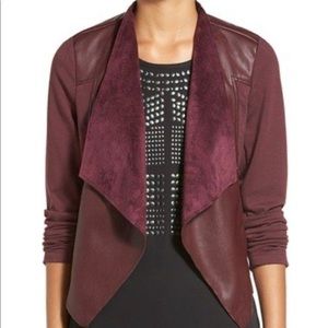 Kut from the Kloth Faux Leather Drape Front Jacket